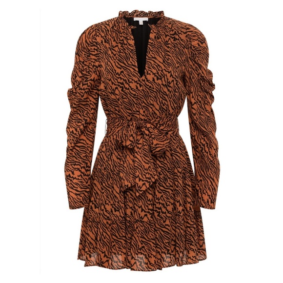 Anna Cate Dresses & Skirts - Anna Cate Elizabeth Tiger Print Long Sleeve Mini Dress Sz XS